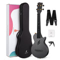 Enya Concert Ukulele Nova U 23’’ Carbon Fiber Travel Ukulele with Beginner Kit includes case, strap, capo and strings