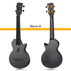 Enya Concert Ukulele Nova U 23’’ Carbon Fiber Travel Ukulele with Beginner Kit includes case, strap, capo and strings