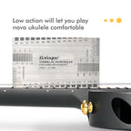 Enya Concert Ukulele Nova U 23’’ Carbon Fiber Travel Ukulele with Beginner Kit includes case, strap, capo and strings