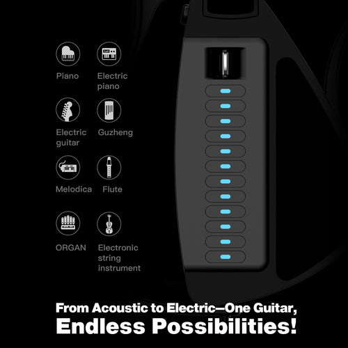 Enya CYBER-G Stringless Smart Guitar,Portable Foldable Travel Guitar with App-Controlled Chords,Hundreds of Instrument Sounds, Built-In Speaker & Drum Machine,Quick-Learn for Adults/Beginners
