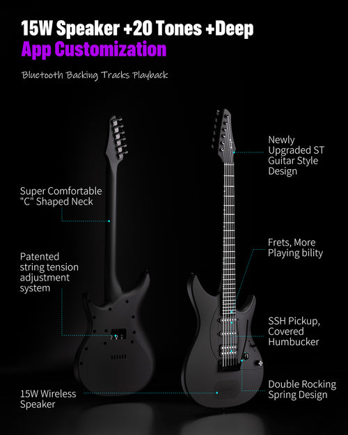 Enya Inspire 39" Carbon Fiber Smart Electric Guitar