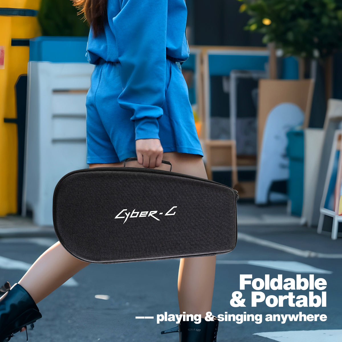 Enya CYBER-G Stringless Smart Guitar,Portable Foldable Travel Guitar with App-Controlled Chords,Hundreds of Instrument Sounds, Built-In Speaker & Drum Machine,Quick-Learn for Adults/Beginners